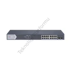 DS-3E0518P-E/M 16 Port Gigabit RJ-45 Girişli 16 Port 125W PoE ve +2 Port Gigabit SFP Girişli Yönetilmeyen Switch