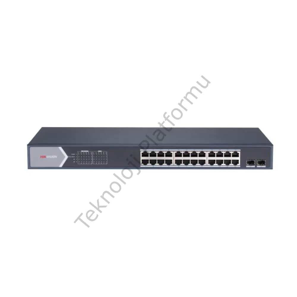 DS-3E0526P-E/M 24 Port Gigabit RJ-45 Girişli 24 Port 225W PoE ve +2 Port Gigabit SFP Girişli Yönetilmeyen Switch
