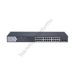 Hikvision DS-3E0526P-E/M 24 Port Gigabit RJ-45 Girişli 24 Port 225W PoE ve +2 Port Gigabit SFP Girişli Yönetilmeyen Switch