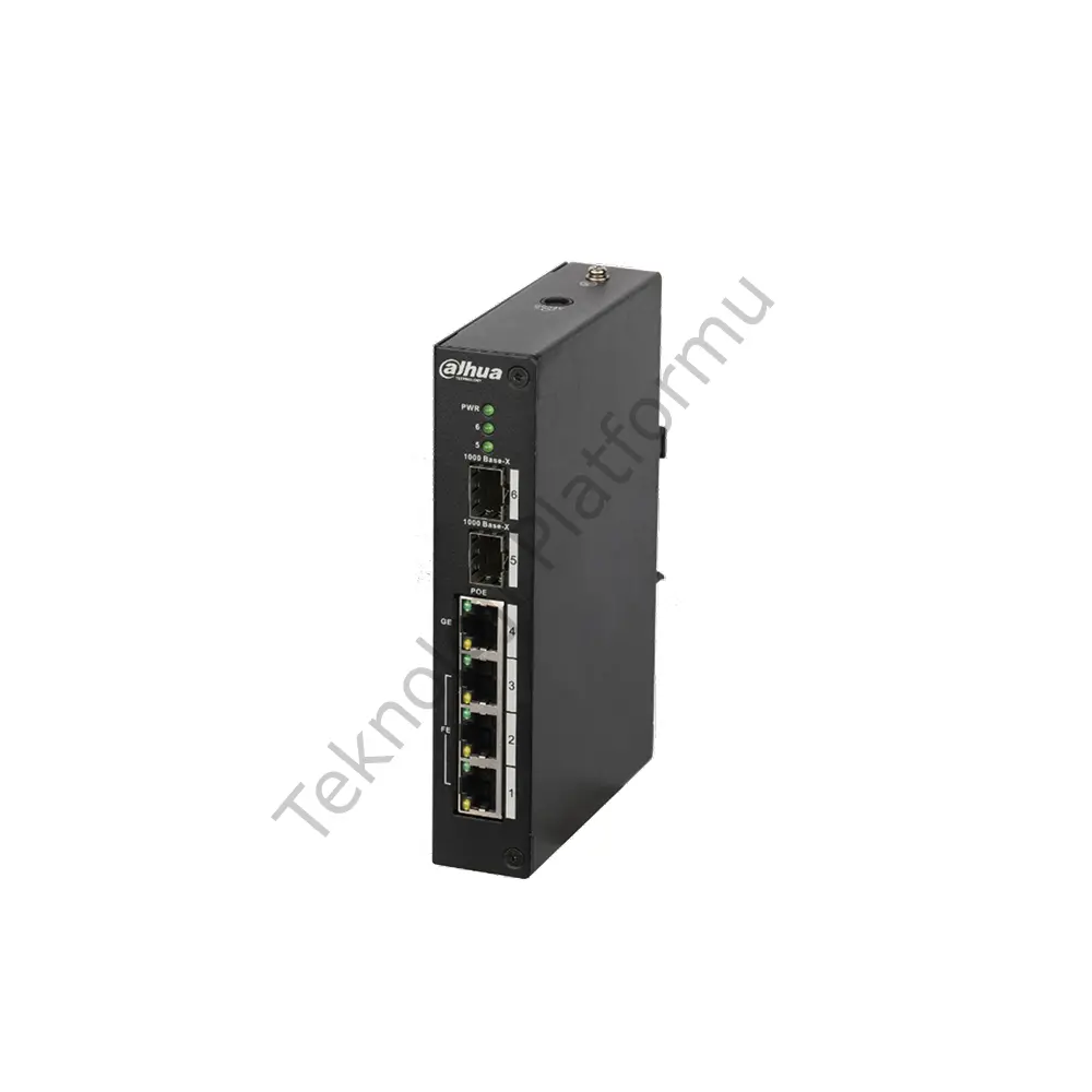 Dahua PFS3206-4P-96 Dahua 4 Port 1 Portu Gigabit 3 Portu 10/100 RJ-45 Girişli 4 Port 96W PoE ve +2 Port Gigabit SFP Girişli Yönetilmeyen Switch