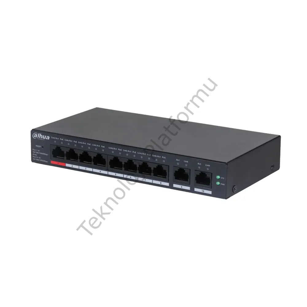 CS4010-8GT-110 8 Port Gigabit RJ-45 Girişli 8 Port 110W PoE ve +2 Port Gigabit RJ-45 Uplink Cloud Layer 2 Yönetilir Switch