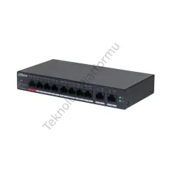 Dahua CS4010-8GT-110 Dahua 8 Port Gigabit RJ-45 Girişli 8 Port 110W PoE ve +2 Port Gigabit RJ-45 Uplink Cloud Layer 2 Yönetilir Switch