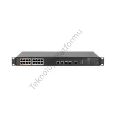 PFS4218-16ET-240 16 Port 10/100 RJ-45 Girişli 16 Port 240W PoE, 2 Port Gigabit RJ-45 Uplink, 2 Port Gigabit SFP Girişli Layer 2 Yönetilir Switch