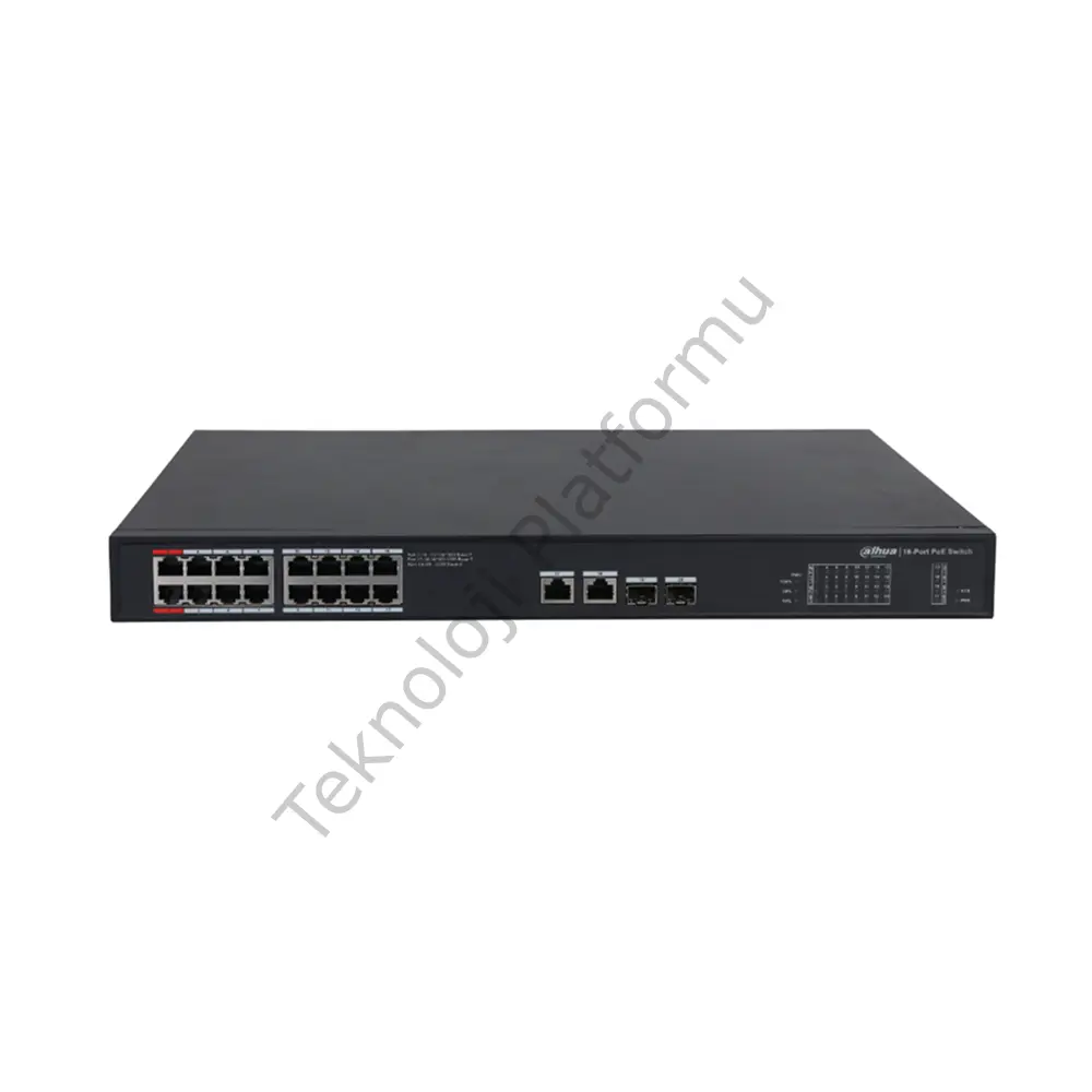 PFS3220-16GT-240 16 Port Gigabit RJ-45 Girişli 16 Port 240W PoE, 2 Port Gigabit RJ-45 Uplink, 2 Port Gigabit SFP Girişli Layer 2 Yönetilir Switch