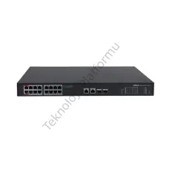 PFS3220-16GT-240 16 Port Gigabit RJ-45 Girişli 16 Port 240W PoE, 2 Port Gigabit RJ-45 Uplink, 2 Port Gigabit SFP Girişli Layer 2 Yönetilir Switch