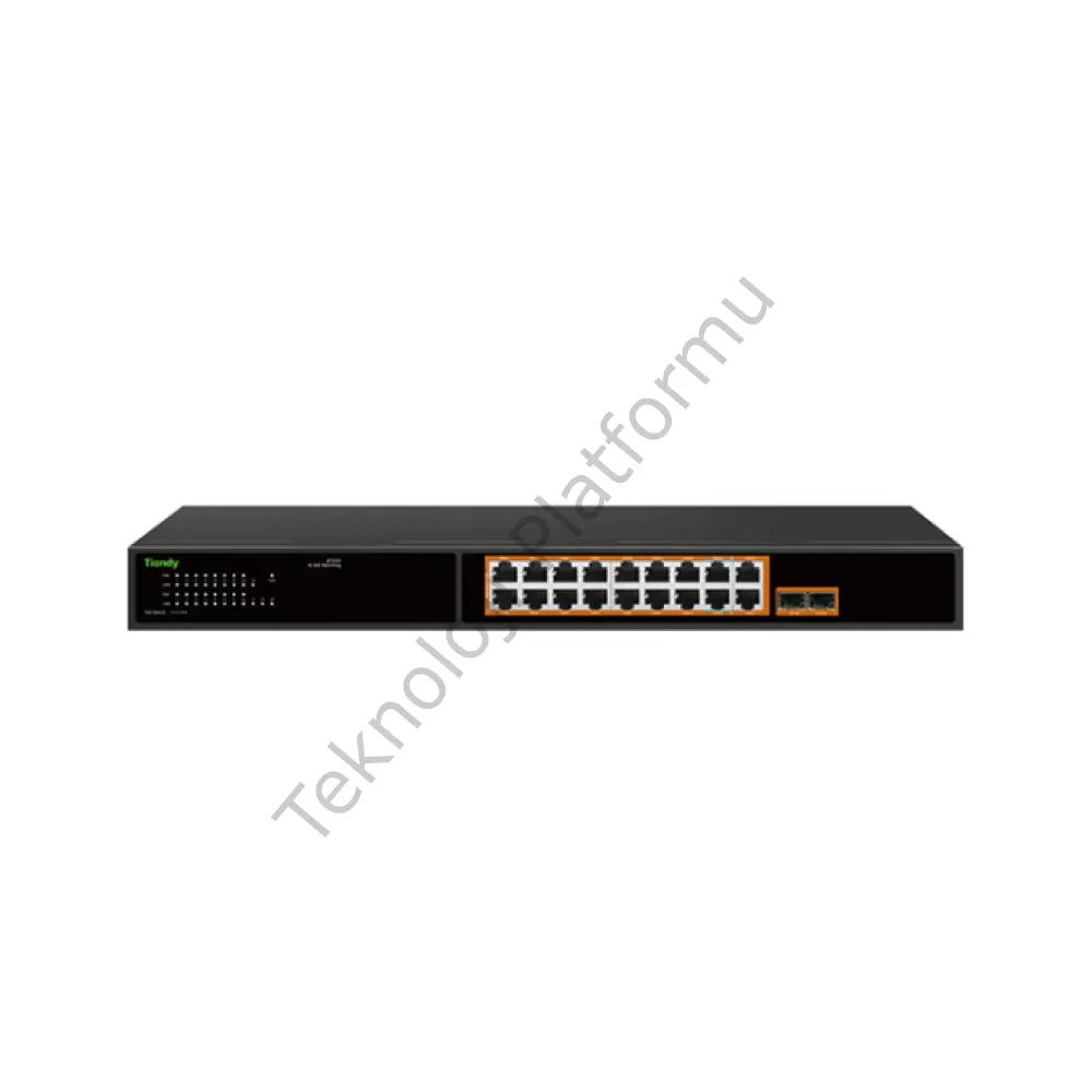 PS-1016G-2SFP 16 Port Gigabit RJ-45 Girişli 16 Port 300W AI PoE ve 2 Port Gigabit SFP Yönetilmeyen Switch