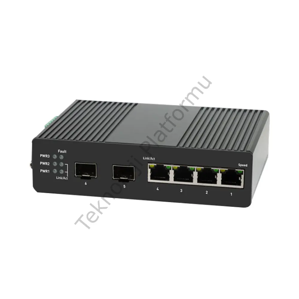 EPS-END1004G-2SFP 4 Port Gigabit RJ-45 Girişli 4 Port 120W PoE, 2 Port Gigabit SFP Girişli, 1 Port Rs-232 Layer 2 Yönetilir Switch (Endüstriyel Tip)