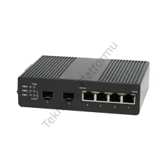 Tiandy EPS-END1004G-2SFP 4 Port Gigabit RJ-45 Girişli 4 Port 120W PoE, 2 Port Gigabit SFP Girişli, 1 Port Rs-232 Layer 2 Yönetilir Switch (Endüstriyel Tip)